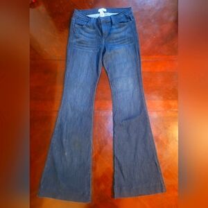 Judy Blue Flare Jeans Dark Wash Denim Stretch Trouser #8351 Size 13/31 Made USA